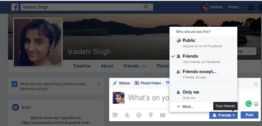 How To Use Facebook Privacy Button On Timeline?