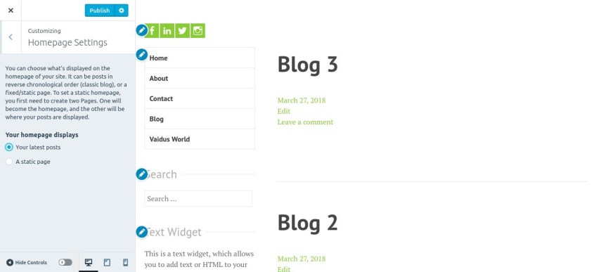 latest post-homepage setting