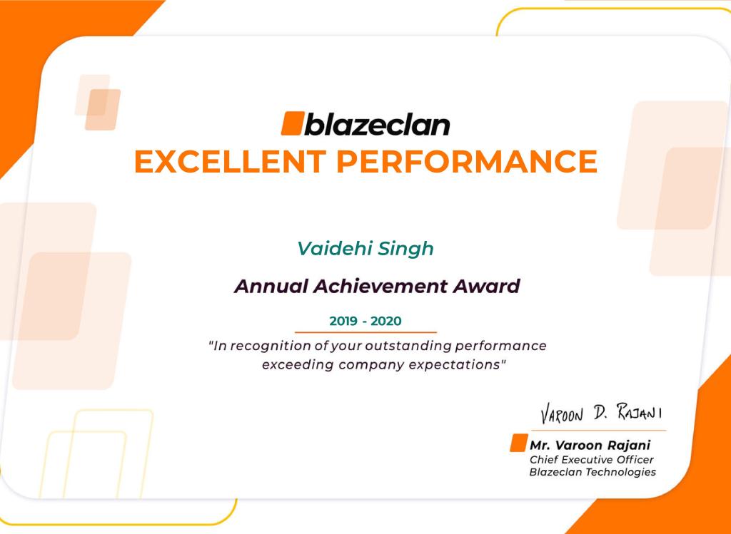 Excellent Performance Award